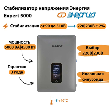 Инверторный cтабилизатор напряжения Энергия Expert 5000 - Стабилизаторы напряжения - Инверторные - магазин электрооборудования amperomvolt.ru